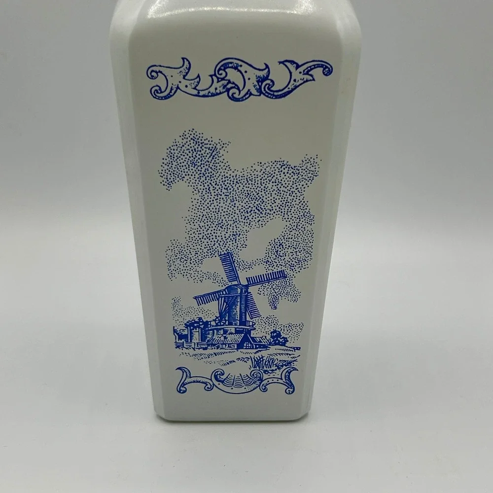 Vintage Vandermint Liqueur Holland Ceramic Bottle 750ml Tulip Cap Windmill Dutch